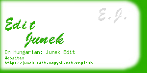 edit junek business card